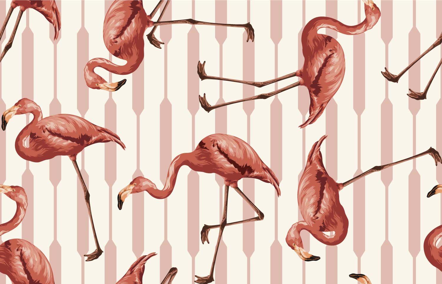 ESTHER - Papier peint flamant rose