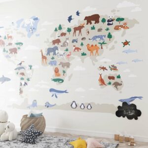 FELIX - Papier peint carte du monde chambre bebe