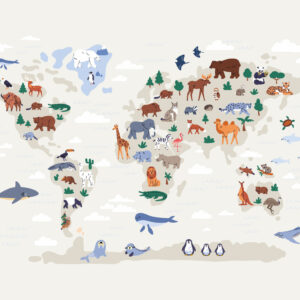 FELIX - Papier peint carte du monde bébé