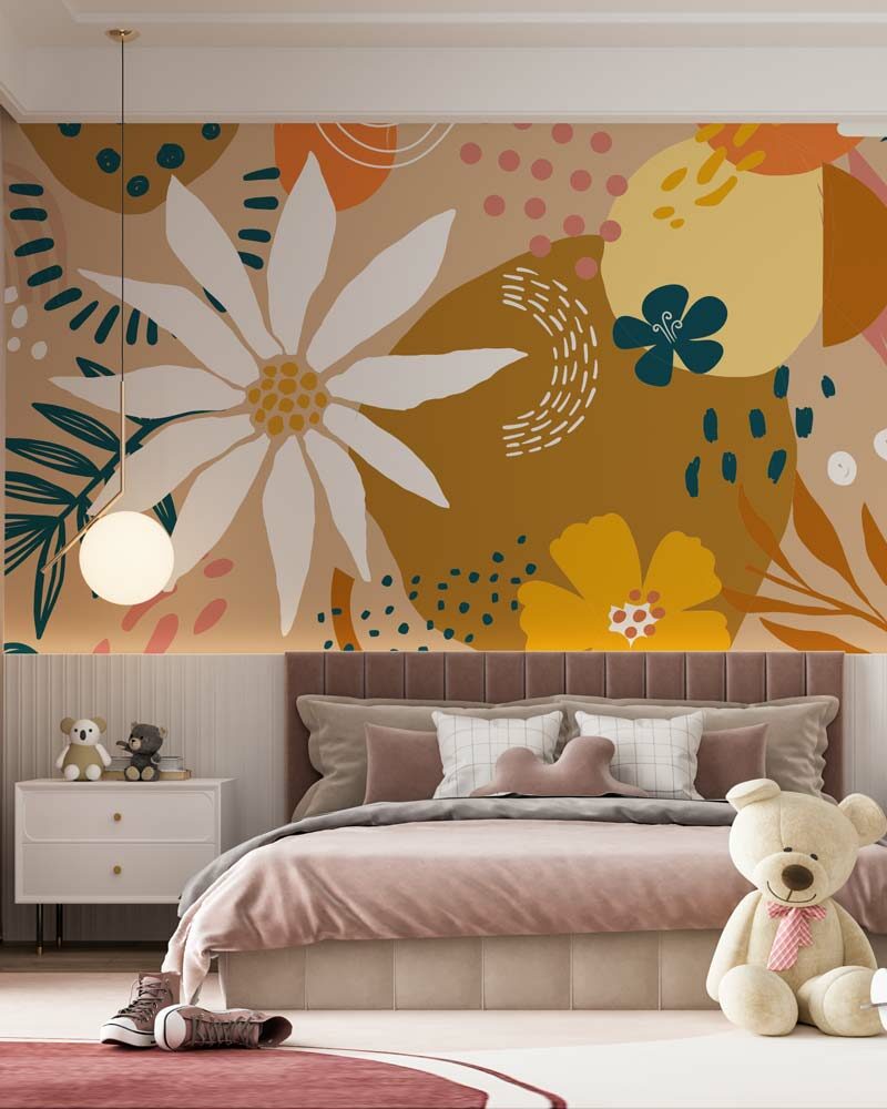 HYACINTHE - Fresque murale fleurie chambre ado fille