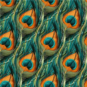 MARGAUX - Papier peint plume de paon