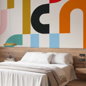 MIA - Papier peint graphique pop chambre hotel