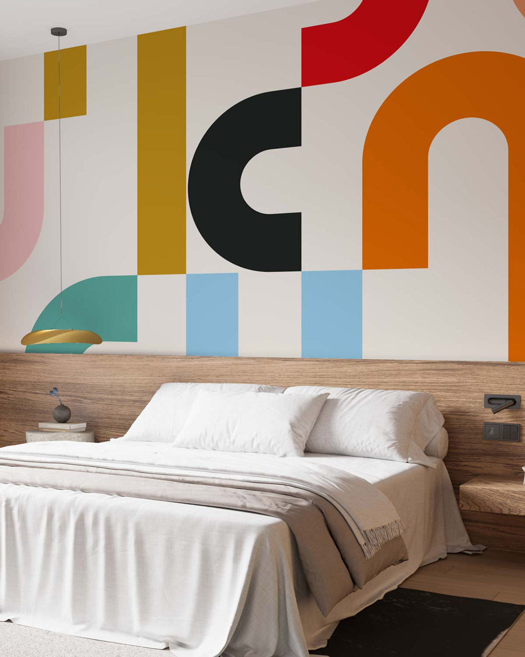 MIA - Papier peint graphique pop chambre hotel