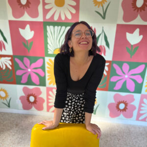 MICHELLE - Papier peint fleur vintage atelier de couture Sarah todotoutdoux