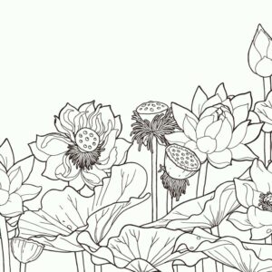 PAUL - Papier peint panoramique fleurs noir et blanc