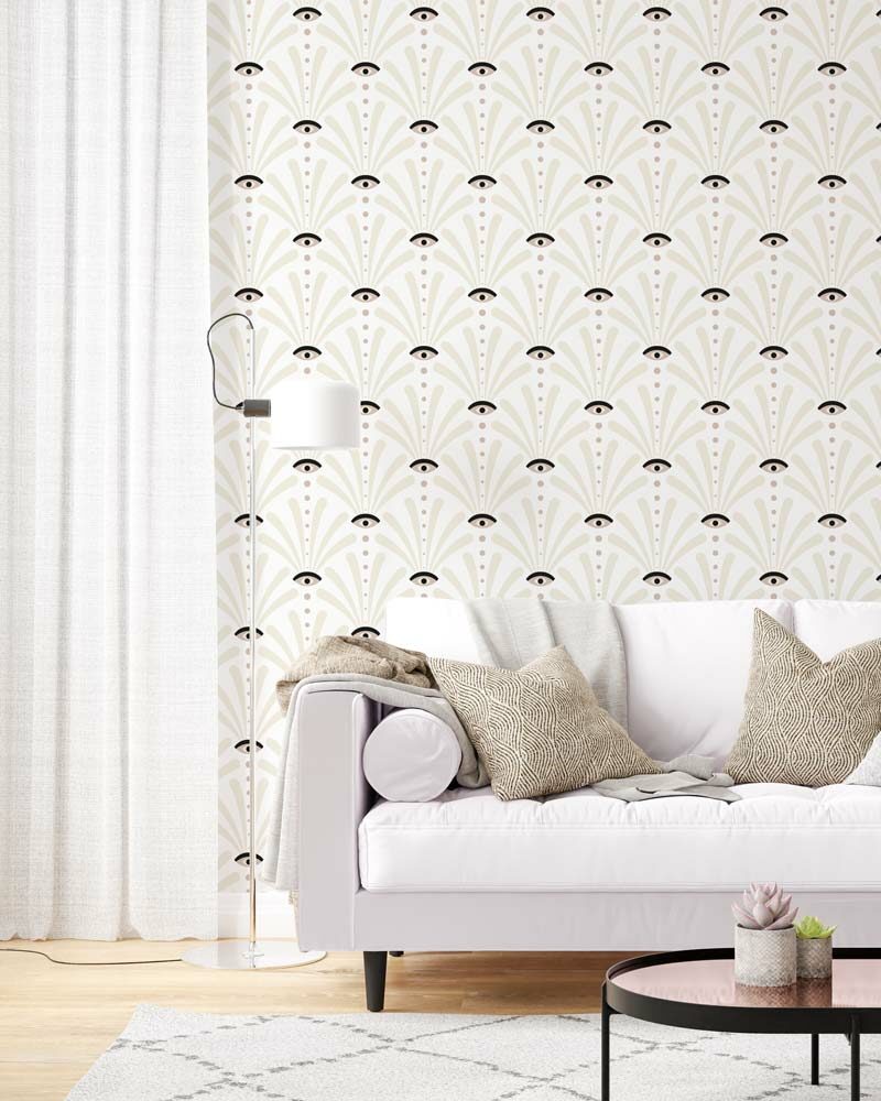 SIMONE - Papier peint art déco oeil salon