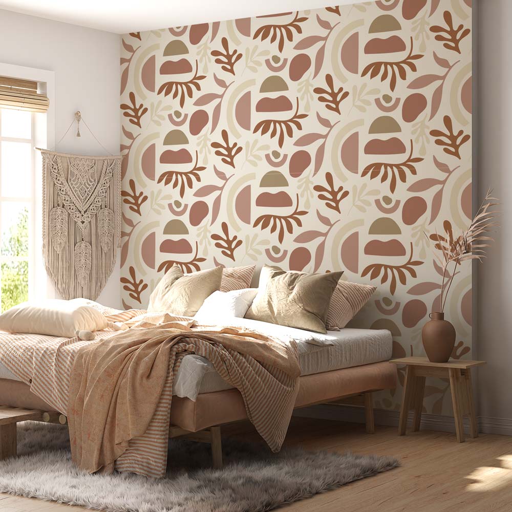 SOPHIE - Papier peint terracotta graphique chambre