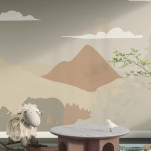 THOMAS - Papier peint panoramique montagne enfant chambre bébé