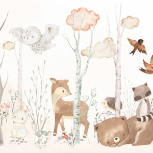 YOHAN - Papier peint panoramique animaux de la foret