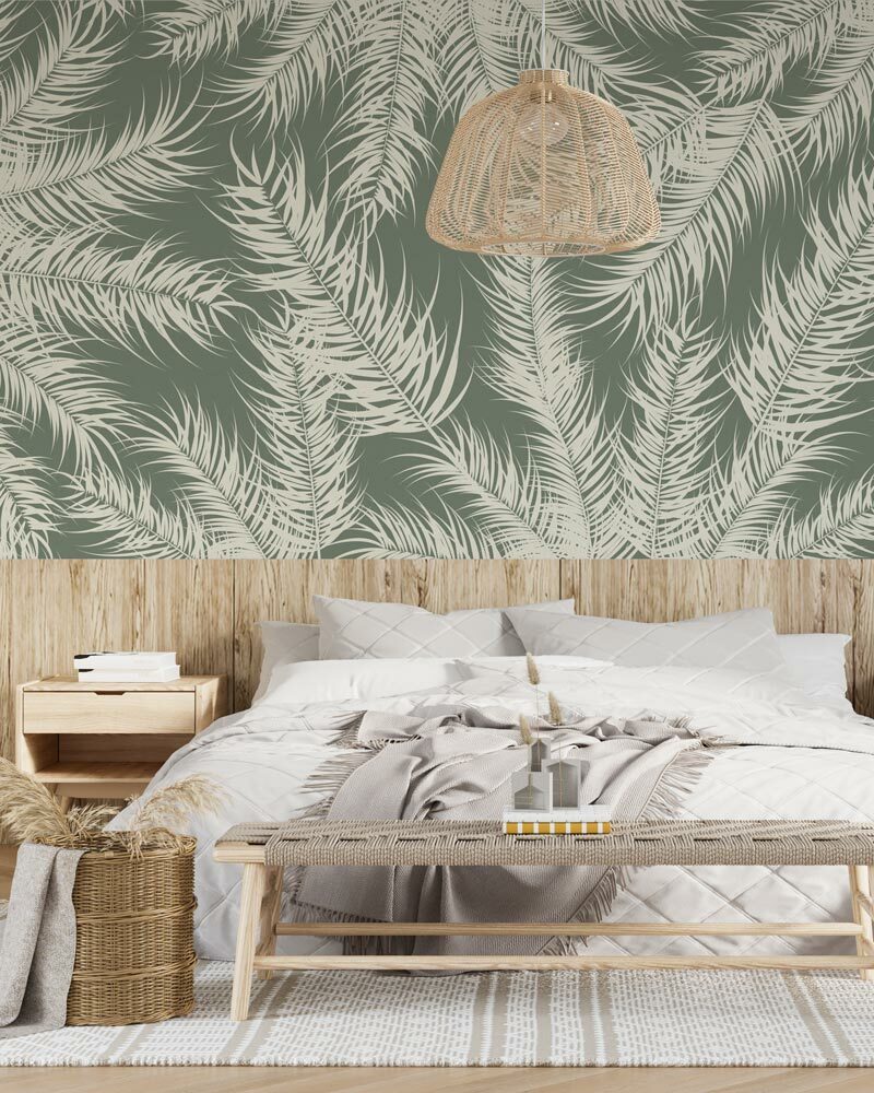 ASTRID - Papier peint feuille de palmier chambre