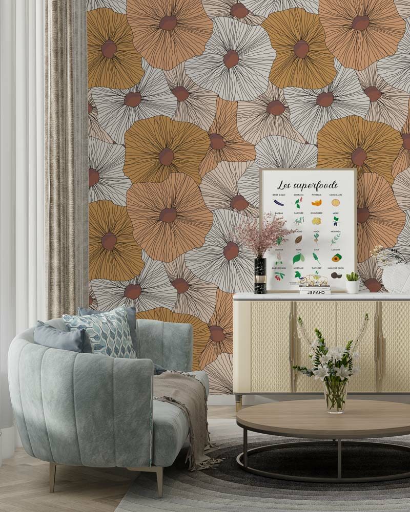 AYUMI - Papier - peint ombrelle japonaise salon