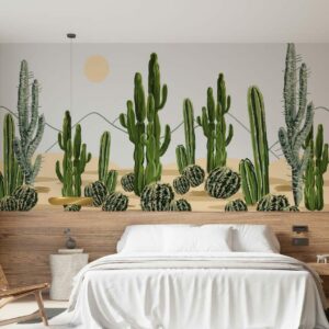 BILLY - Papier peint cactus panoramique chambre
