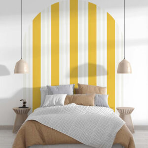 CHARLIE - Tête de lit rayée jaune et beige chambre