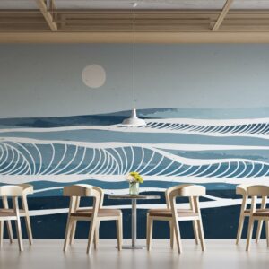 GUILLAUME - Papier peint mer panoramique bleu restaurant