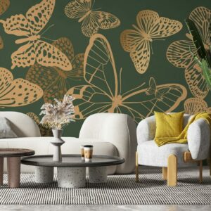 GUSTAVE - Papier peint panoramique papillons salon