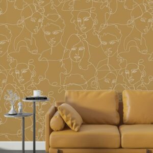 HORTENSIA - Papier peint visage féminin salon