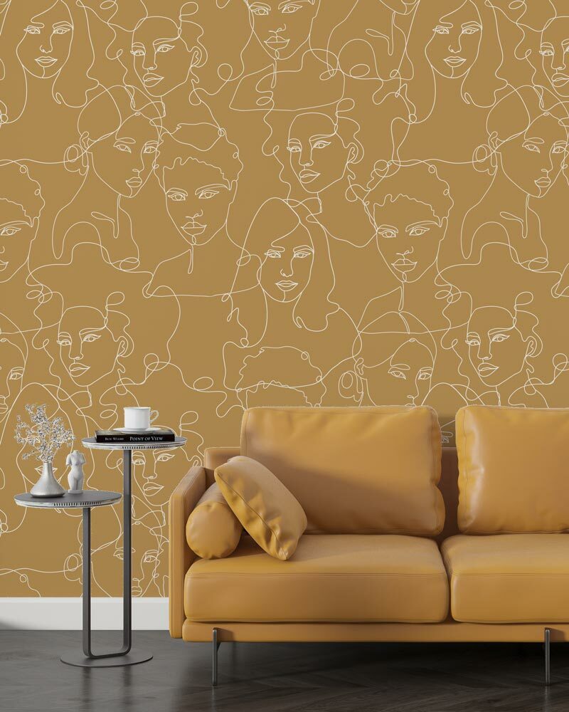 HORTENSIA - Papier peint visage féminin salon