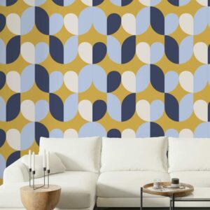 INES - Papier peint tulipe géométrique salon