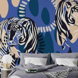IZIA - Papier peint panoramique tigre chambre ado