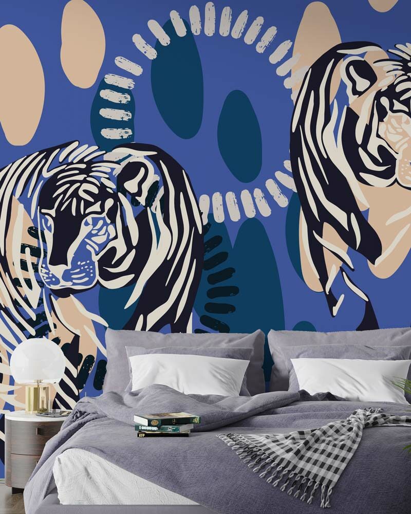 IZIA - Papier peint panoramique tigre chambre ado