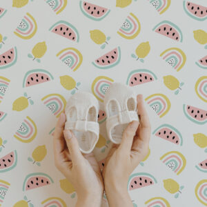 JEANNE - Papier peint arc en ciel pastèque et citron chambre bébé