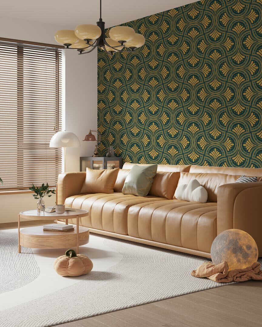 LEONCE - Papier peint art déco salon