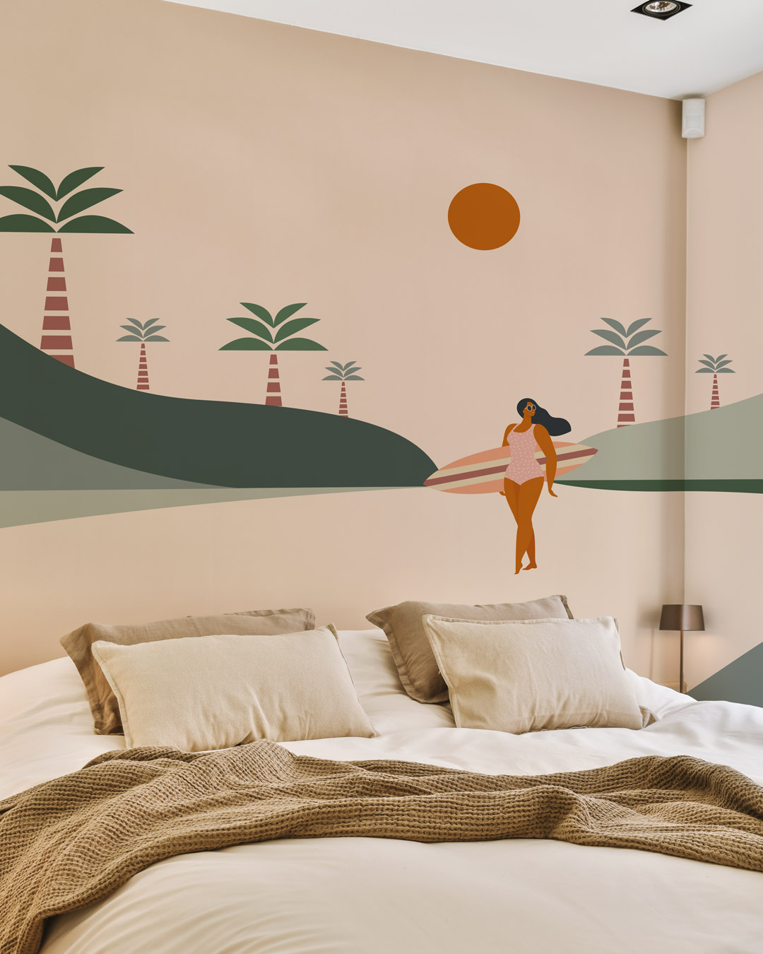 LUANA - Papier peint collines surf chambre ado