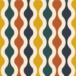 MARION - Papier peint panoramique vintage coloré