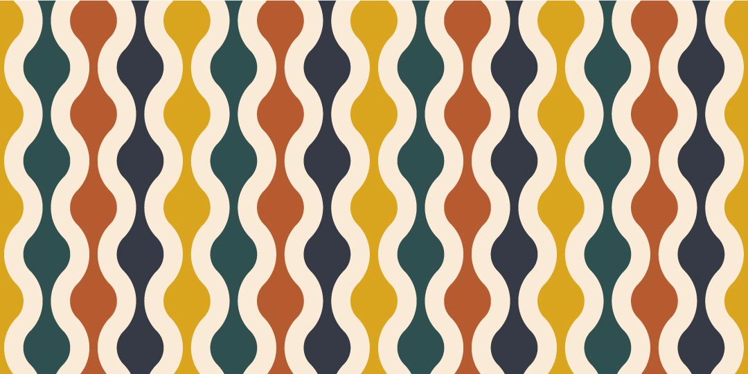 MARION - Papier peint panoramique vintage coloré