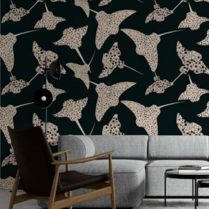 NOE - Papier peint raie manta salon