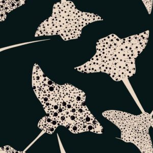 NOE - Papier peint raie manta