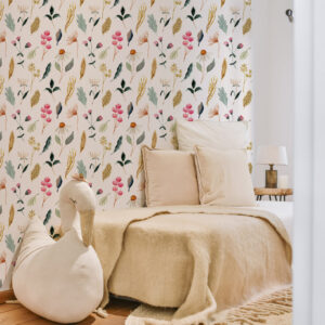 VALENTINE - Papier peint motif floral chambre fille