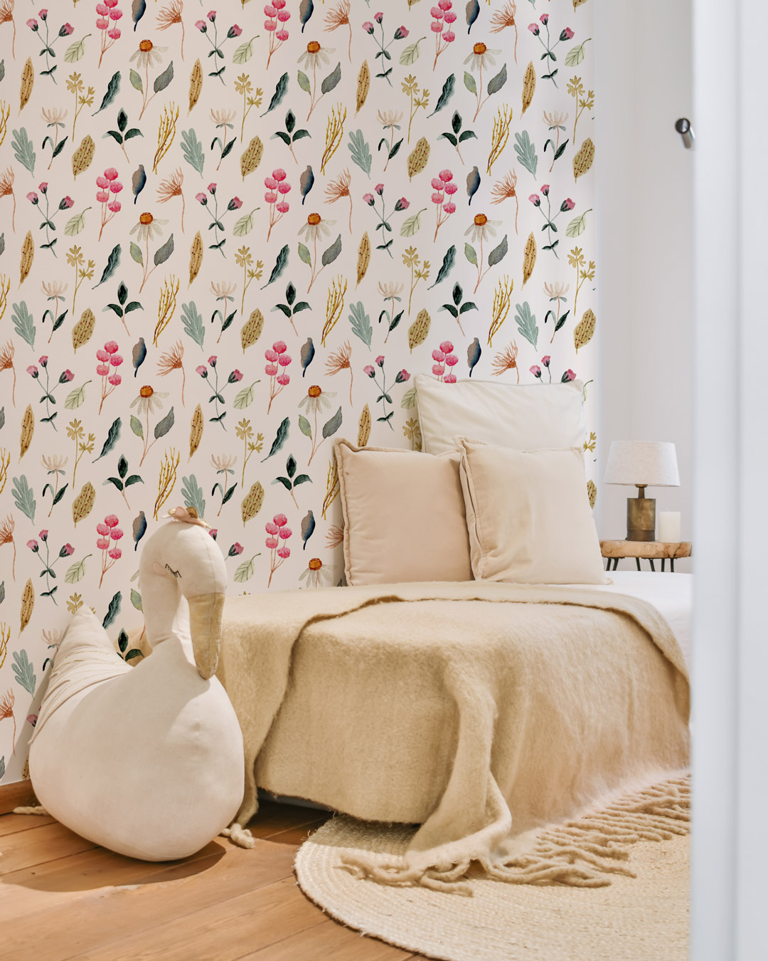 VALENTINE - Papier peint motif floral chambre fille