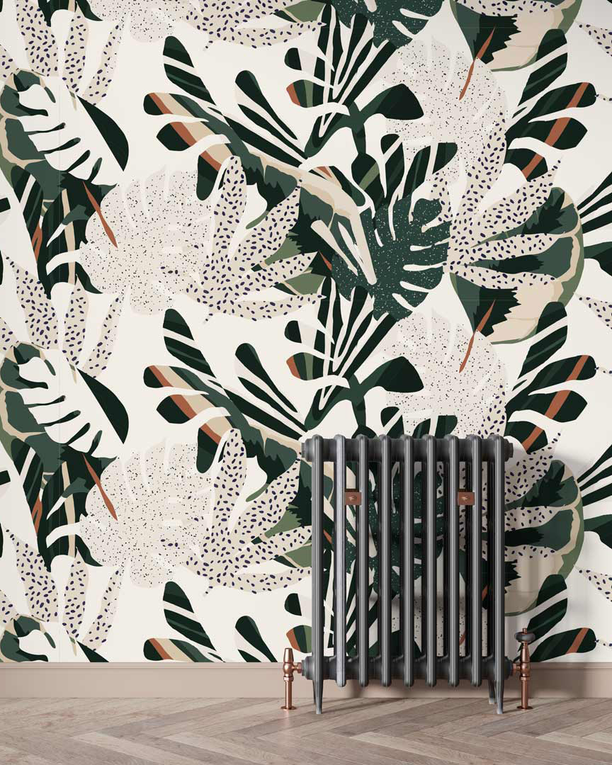 ADRIENNE - papier peint feuille camouflage couloir