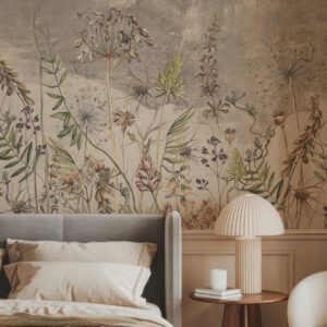 AMANDINE - papier peint grosses fleurs vintage chambre