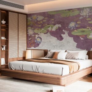 AMBRE - papier peint nénuphar panoramique chambre