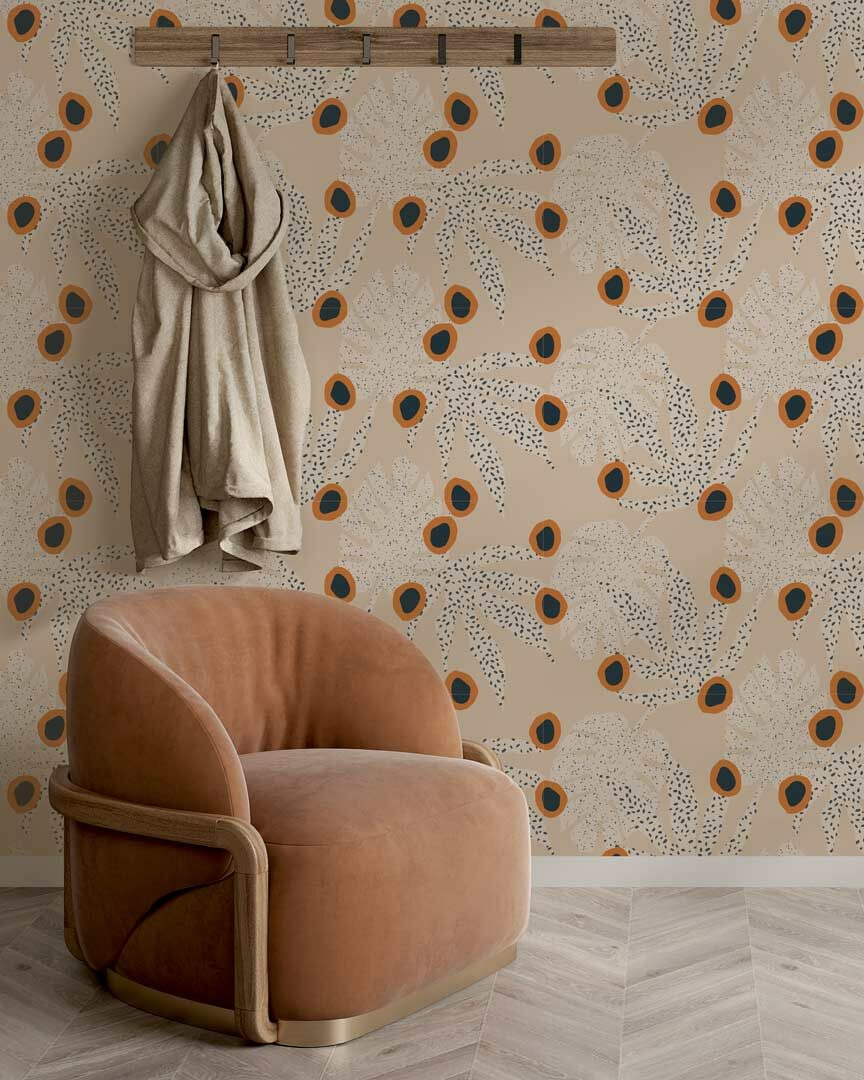 ANAÏS - papier peint motif papaye entrée