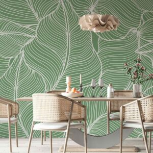 AUBIN - papier peint feuilles tropicales salle à manger