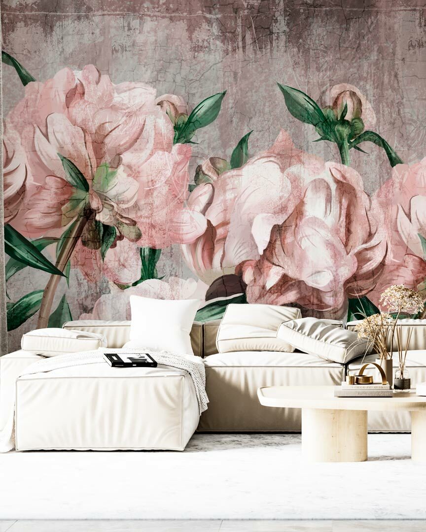 BINTA - tapisserie grosse pivoine salon