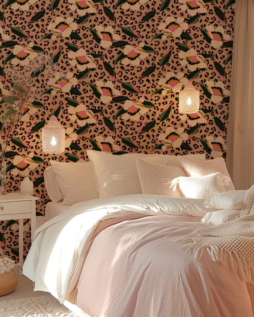 Tissu tricoté en polyester rose à imprimé léopard Tissu tricoté en polyester rose à imprimé léopard