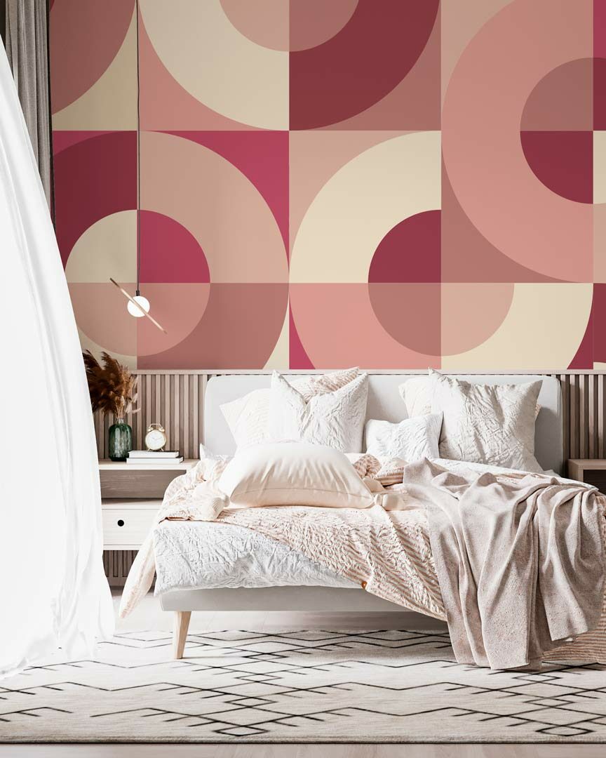 CASSANDRA - papier peint géométrique cercle chambre