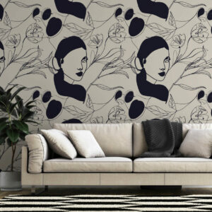 CINTHIA - Papier peint portrait femme salon