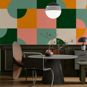 CORTO - papier peint panoramique cubisme salon