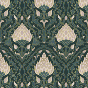 DOMITILLE - Papier peint fleur d'artichaut