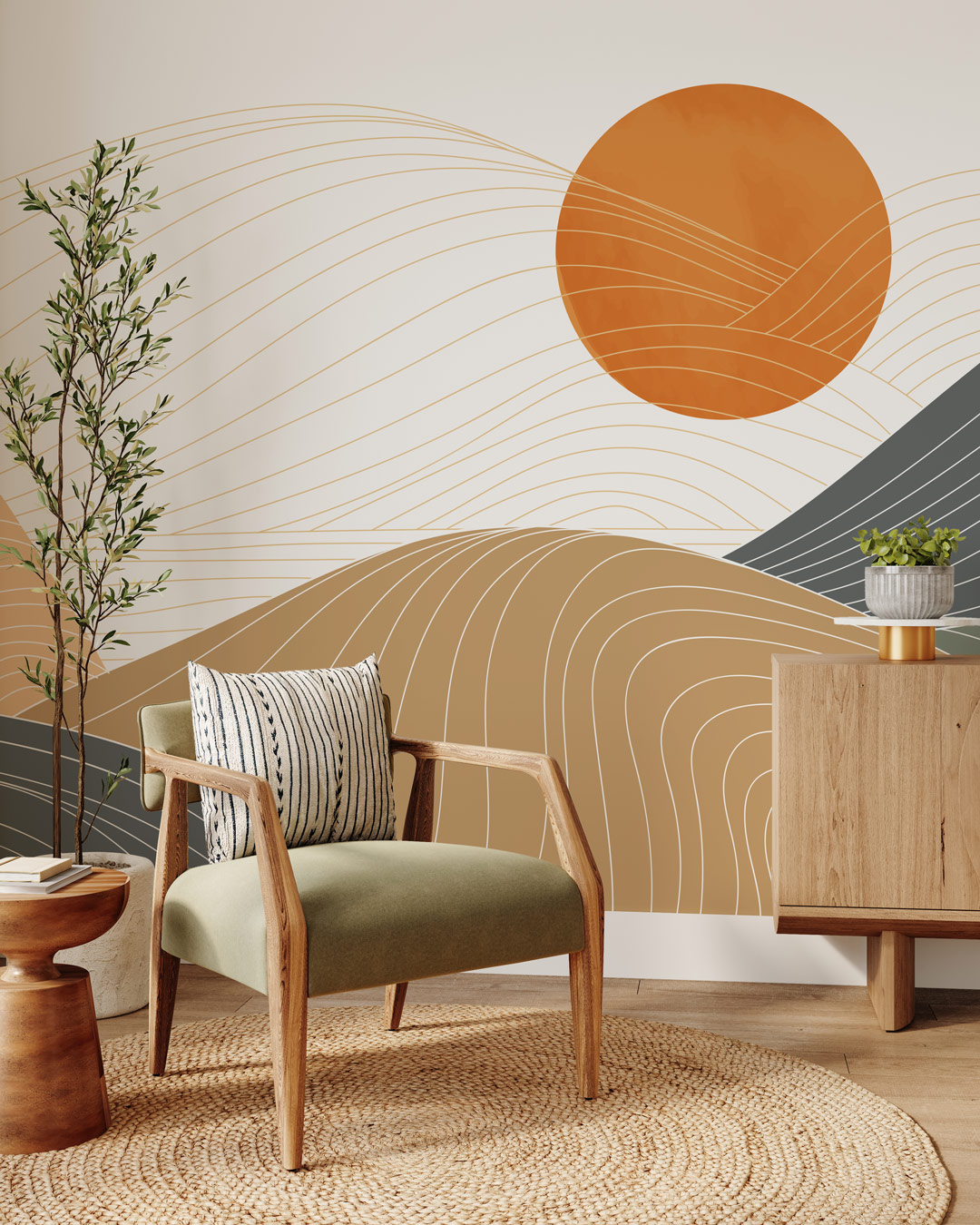 ELI - Papier peint panoramique coucher de soleil salon