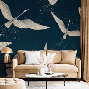 ELIO - papier peint avec oiseaux salon