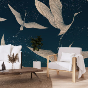 ELIO - papier peint avec oiseaux salon