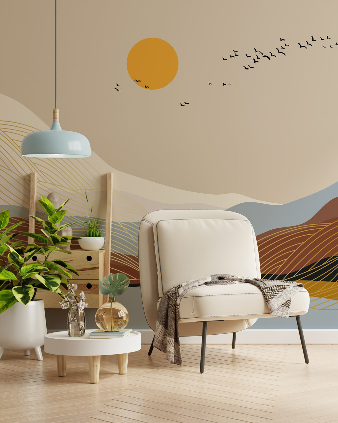 EWEN - papier peint panoramique sunset salon