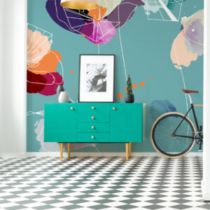 GABBIE - papier peint panoramique coquelicot salon