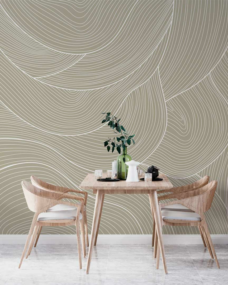 GASPARD - papier peint panoramique courbe abstraite salle à manger